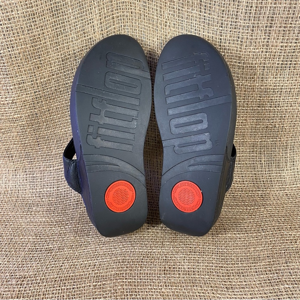FitFlop Clog Sandals Slides Black Wedge Thong Size 8 - Picture 9 of 10